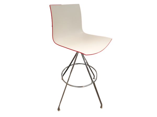 Chaise haute Arper Catifa rouge et blanche - OCCASION