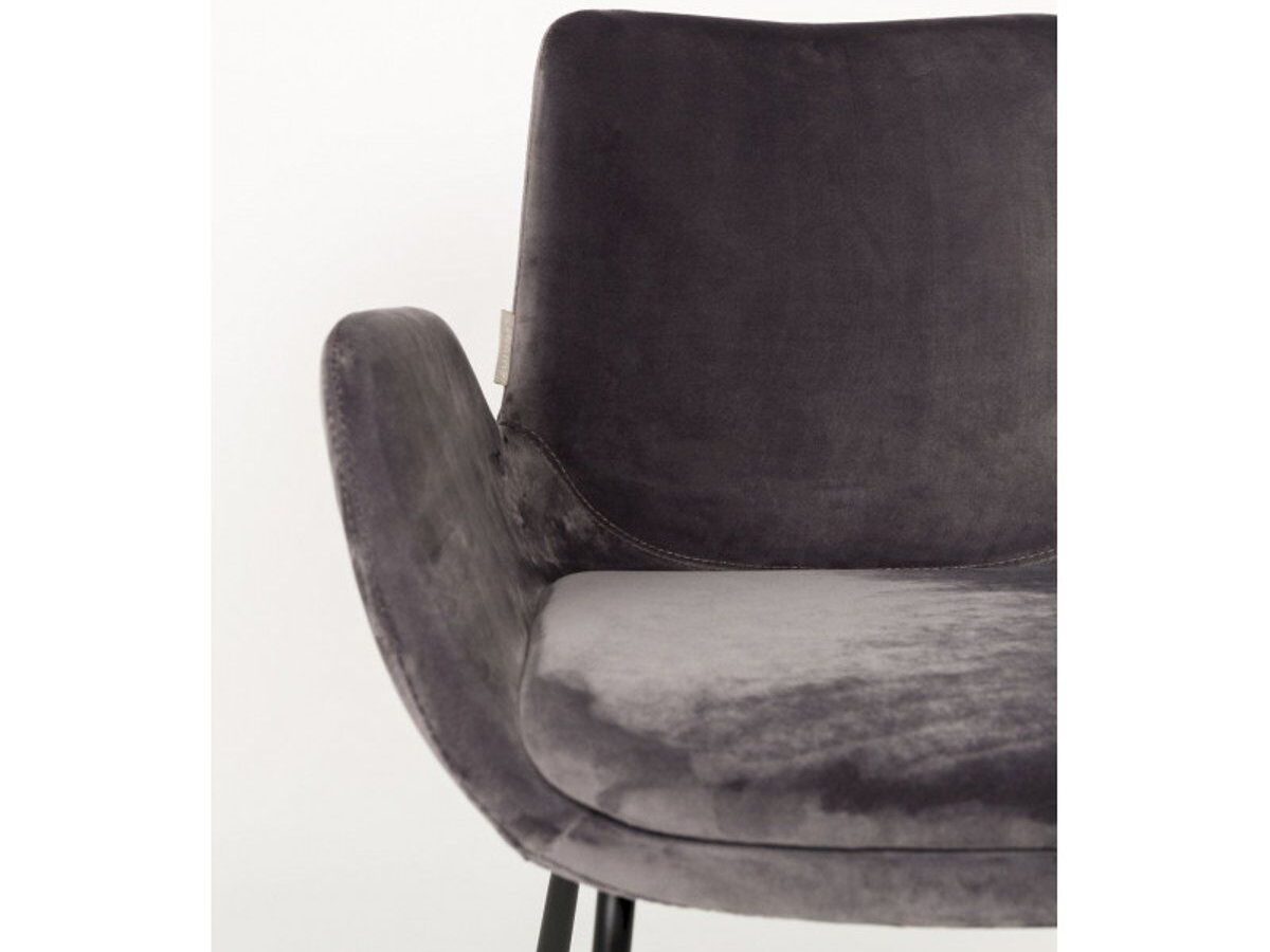 Chaise de réunion Zuiver Brit velours gris DESIR 5 - OCCASION – Image 6
