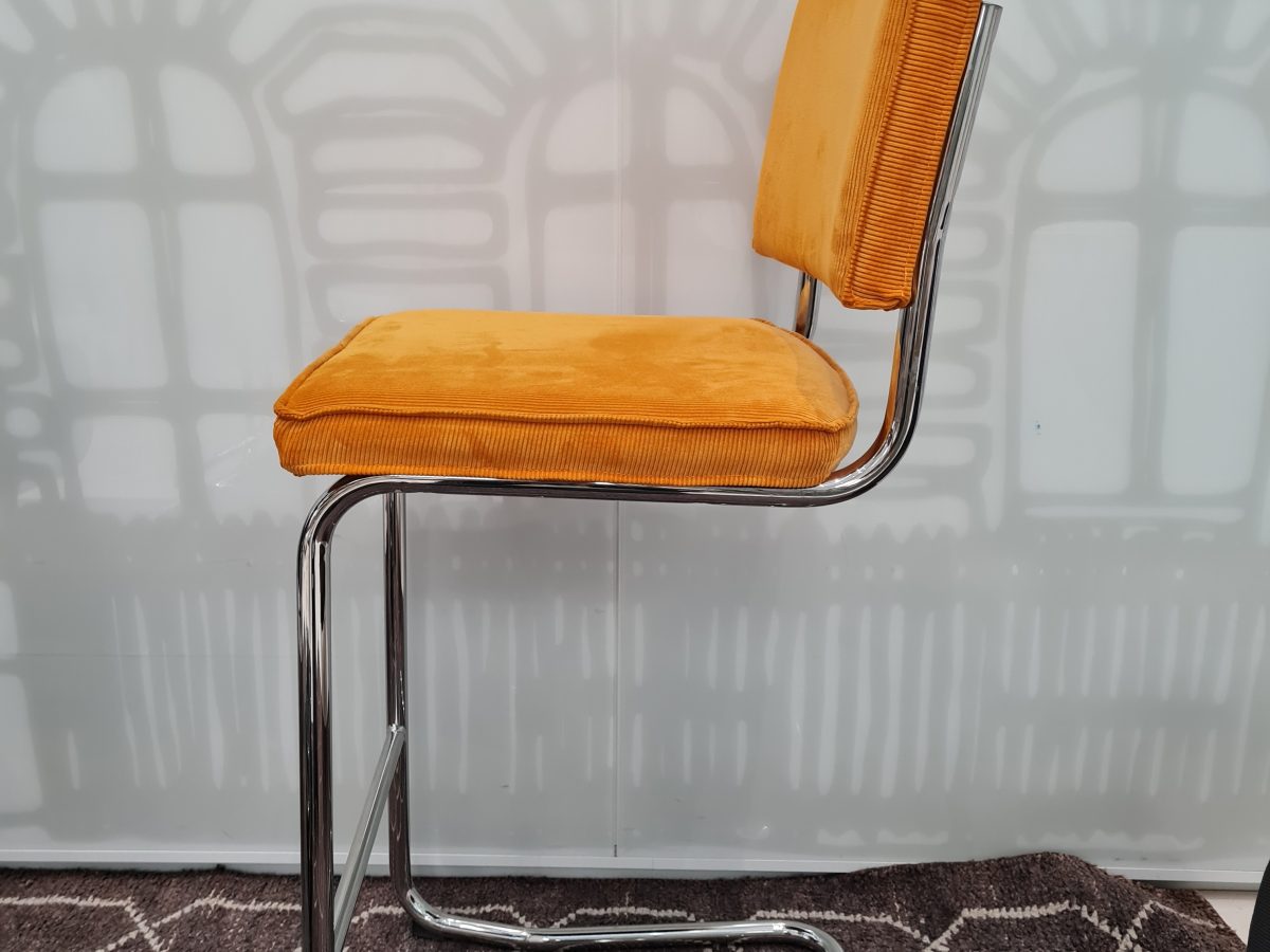 Chaise haute velours jaune Ridge Rib Zuiver - OCCASION – Image 3