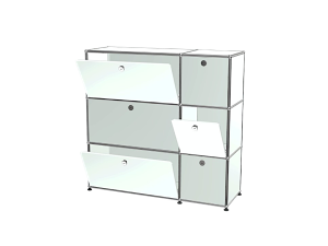 Meuble USM gris clair 6 cases avec portes battantes L110xP35xH70cm - OCCASION