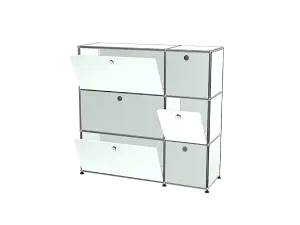 Meuble USM gris clair 6 cases avec portes battantes L110xP35xH70cm - OCCASION