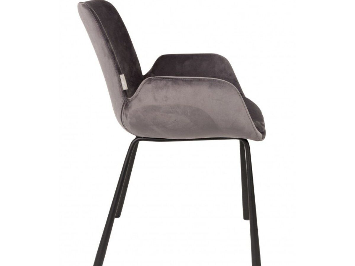 Chaise de réunion Zuiver Brit velours gris DESIR 5 - OCCASION – Image 2