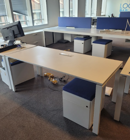 Bureau individuel blanc 180x80 cm DISCO - OCCASION – Image 2