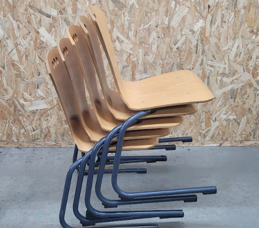Chaise de cantine en bois PARIS - OCCASION – Image 4