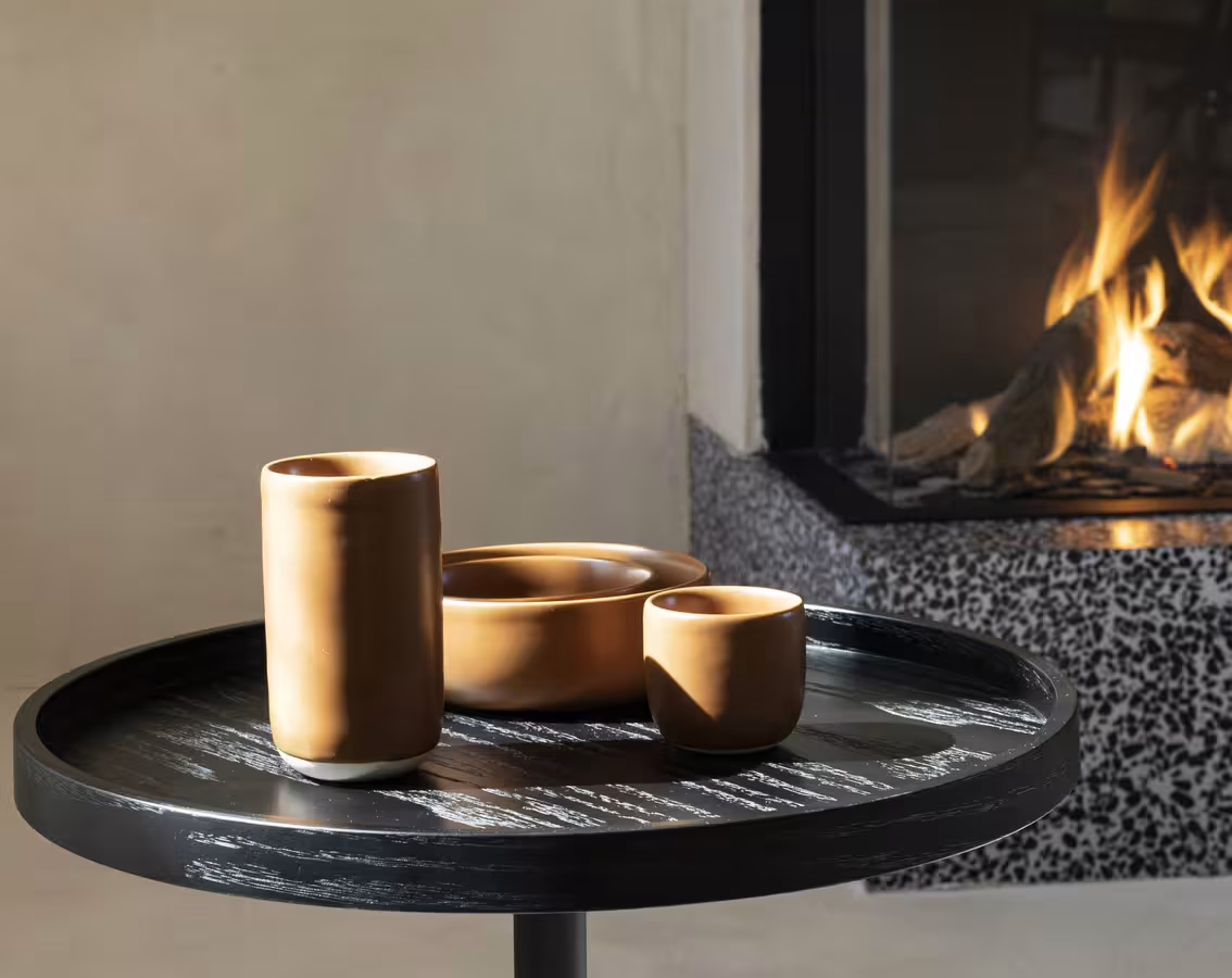 Table d'appoint en bois pied noir 45cm ronde DESIR 6 - OCCASION – Image 4