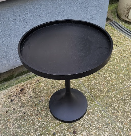 Table d'appoint en bois pied noir 45cm ronde DESIR 6 - OCCASION – Image 2