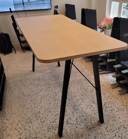 Table haute bois pieds noirs 210x90x106 DESIR 6 - OCCASION – Image 3