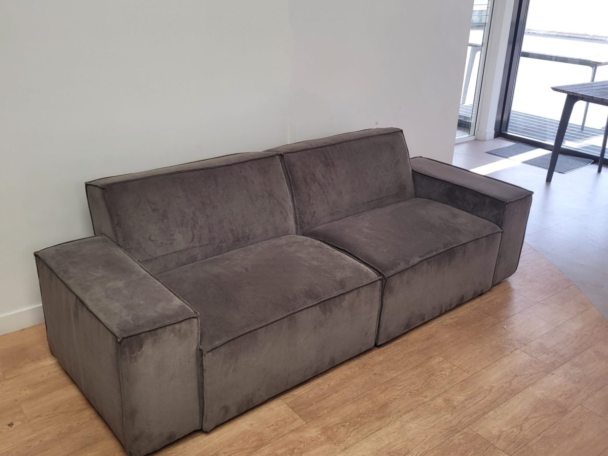 Canapé L225xl90xh72 velours gris JOBI - OCCASION – Image 3