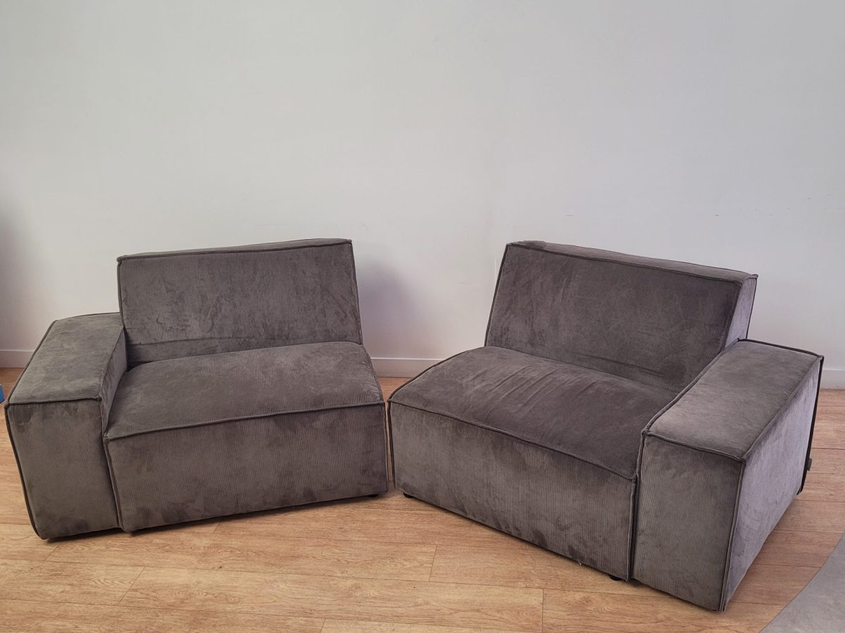 Canapé L225xl90xh72 velours gris JOBI - OCCASION – Image 4