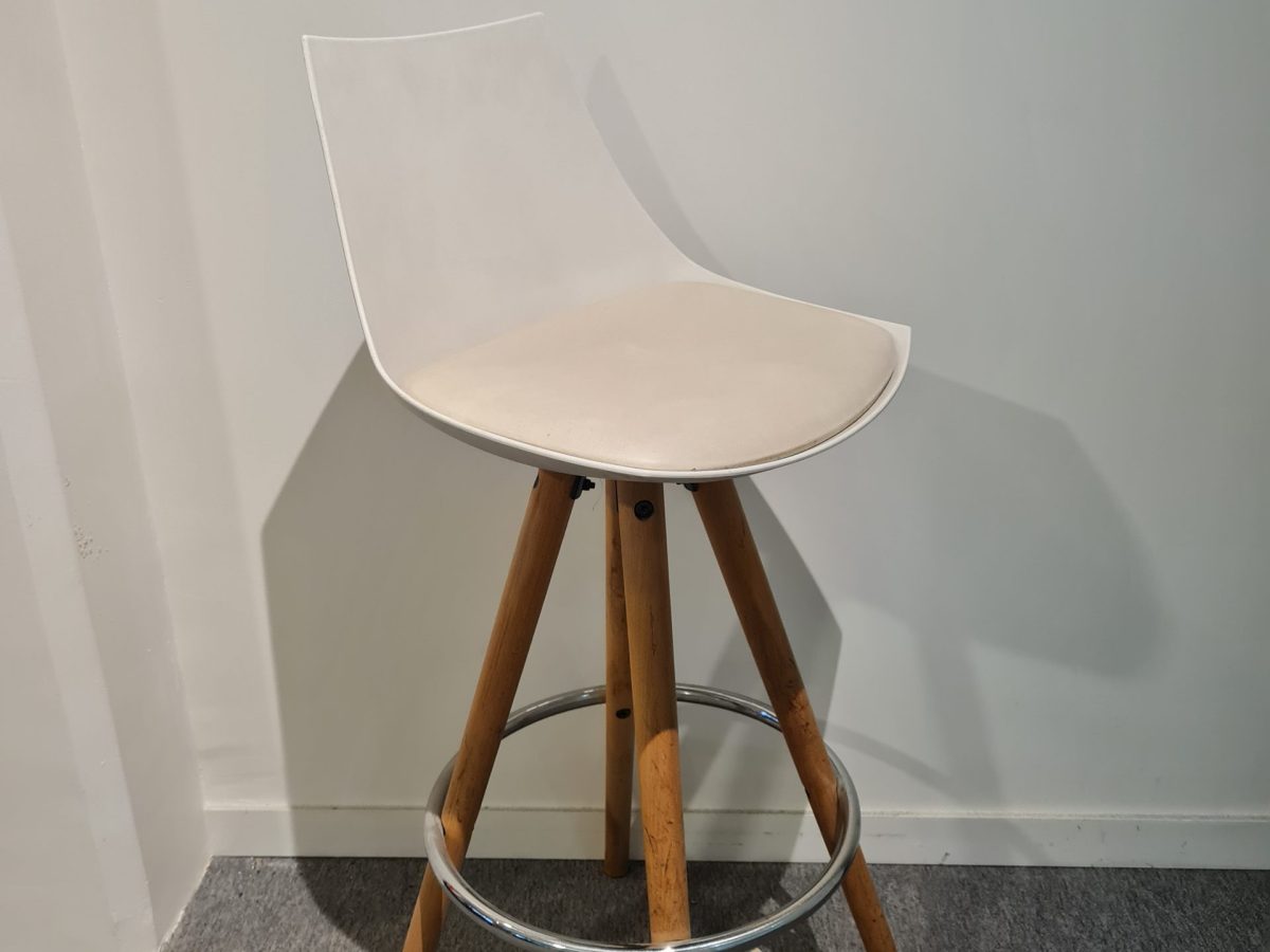 Chaise haute blanche pied bois SIDOE - OCCASION – Image 3