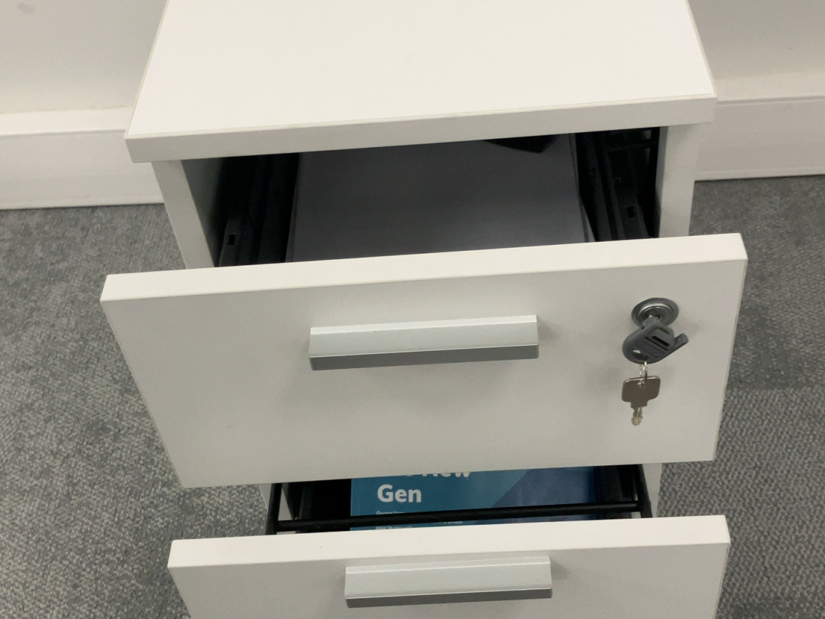 Caisson slim 2 tiroirs blanc JOBI - OCCASION – Image 4