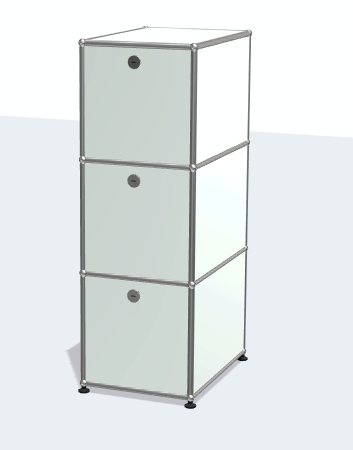 Meuble USM Haller gris clair 3 portes abattantes - OCCASION – Image 2