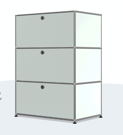 Meuble USM Haller gris clair 3 tiroirs - OCCASION – Image 2