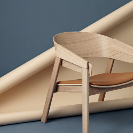 Chauffeuse en bois assise cuir cognac Muuto DESIR - OCCASION – Image 3