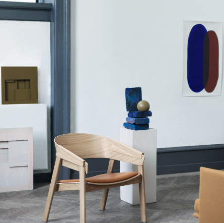 Chauffeuse en bois assise cuir cognac Muuto DESIR - OCCASION – Image 4