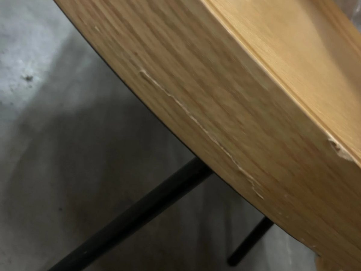 Table basse ronde / plateau bois 80 cm avec rebord DESIR - OCCASION – Image 5