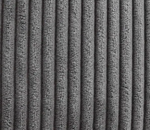 Pouf en velours cotelé gris anthracite DESIR - OCCASION – Image 3