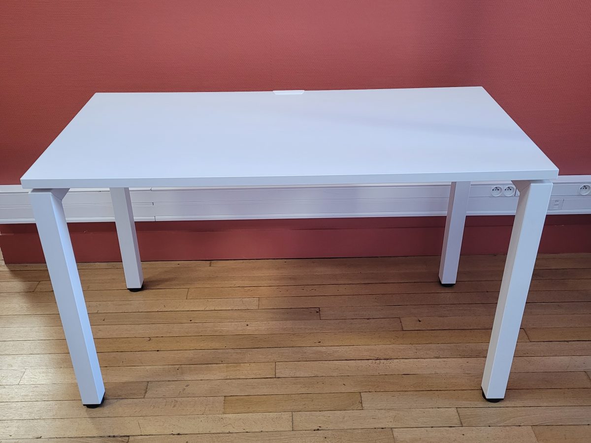 Bureau Steelcase PORTICO 120x60cm blanc - OCCASION – Image 2