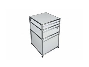 Caisson USM Haller 3 tiroirs blanc sur patins - OCCASION