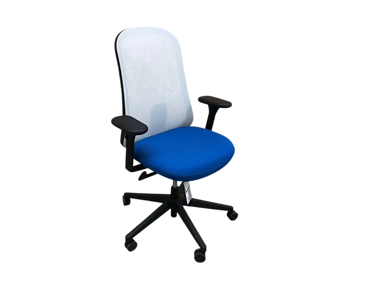 Fauteuil Herman Miller LINO Blanc/Bleu/Noir - NEUF